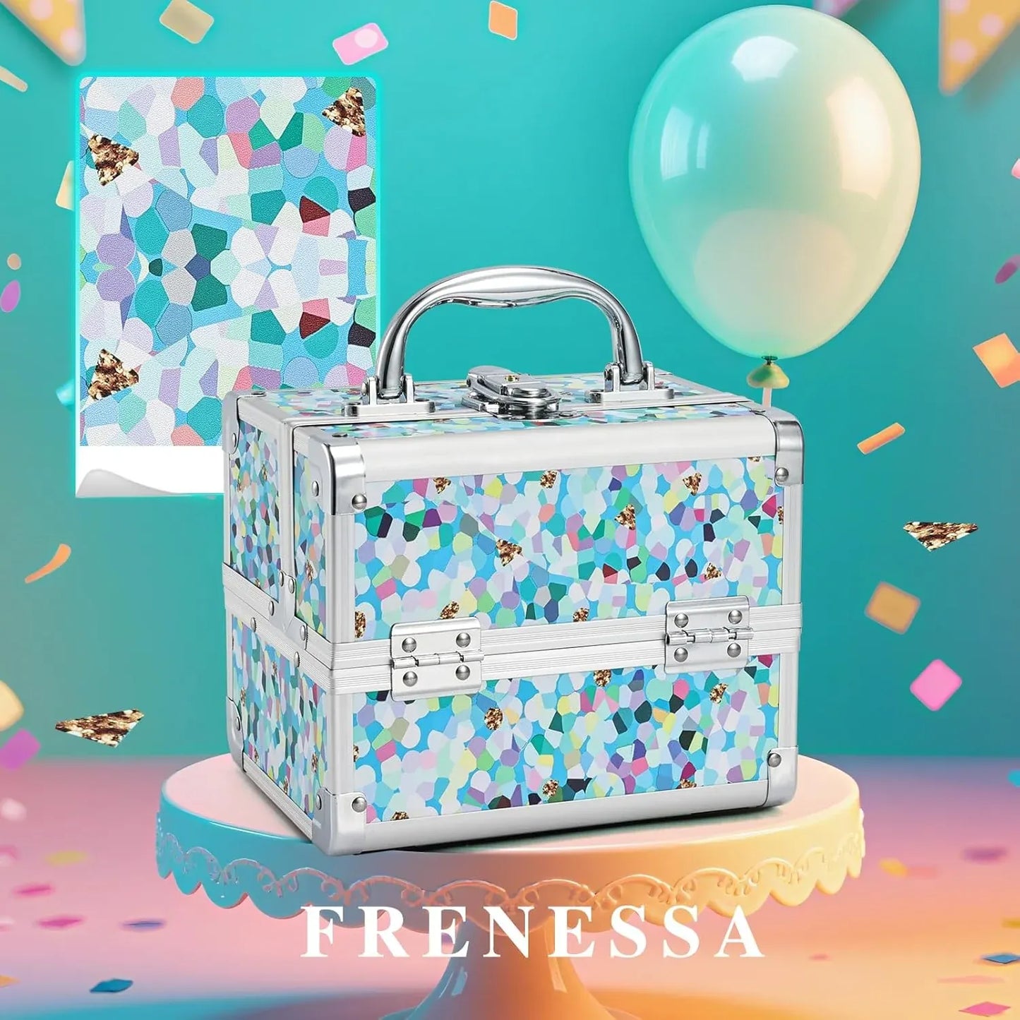 Blue Floral Makeup Case