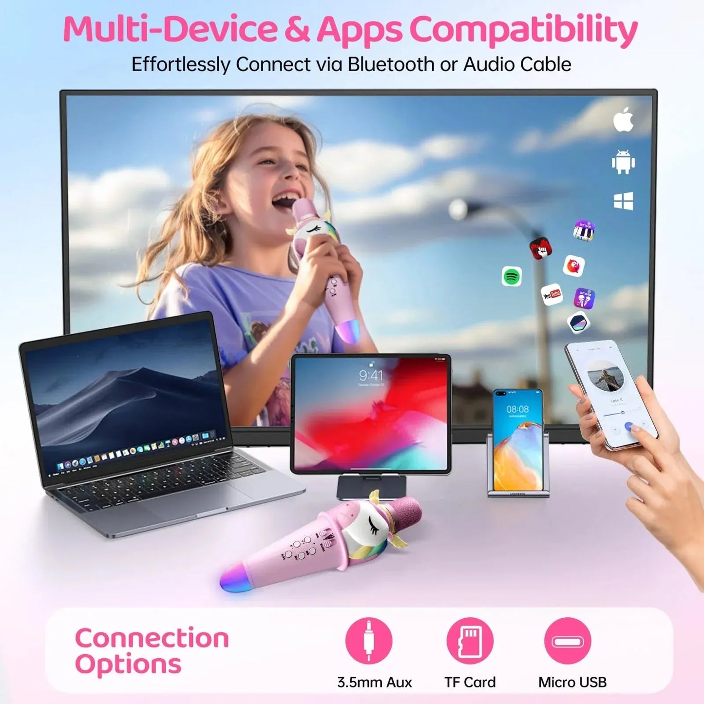 Kids Wireless Karaoke Microphone Speaker