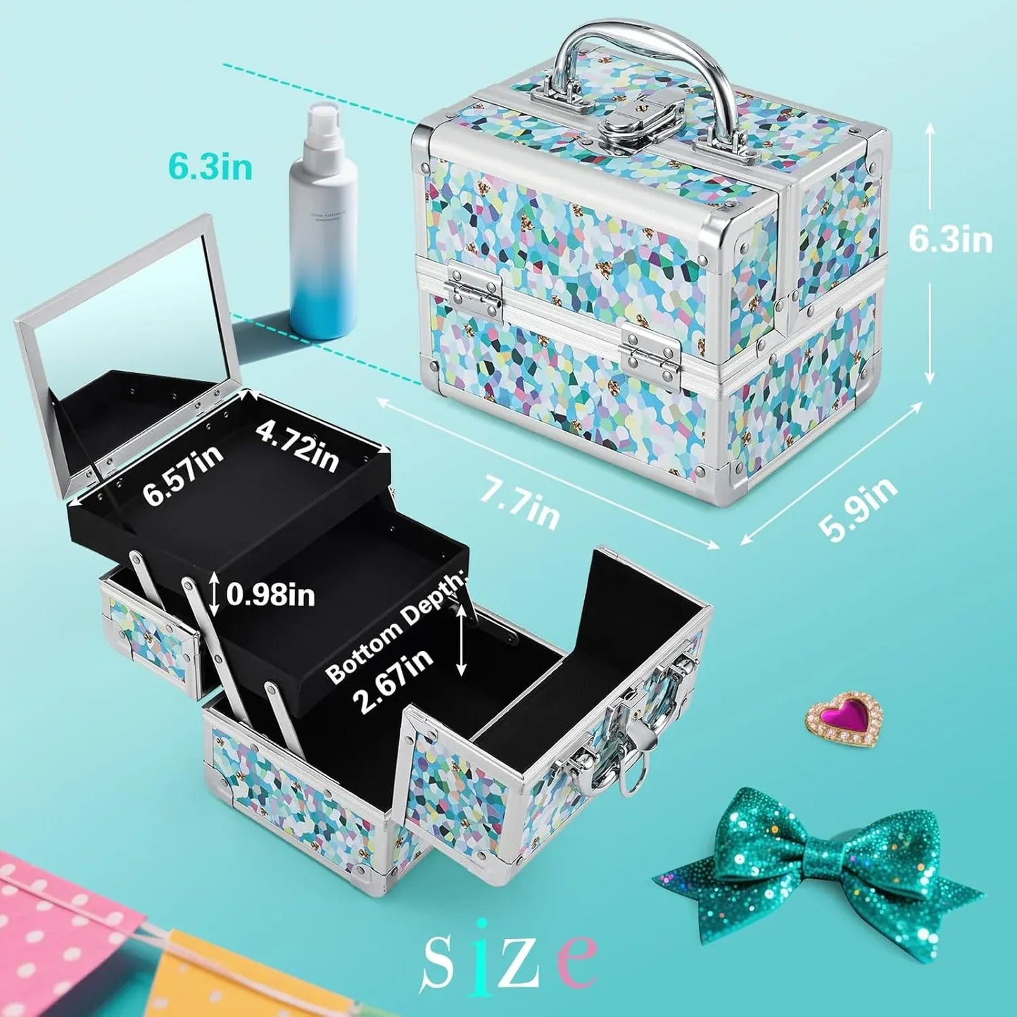 Blue Floral Makeup Case